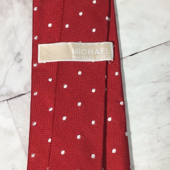 Michael Kors red and white polka dot silk tie - Picture 4 of 5